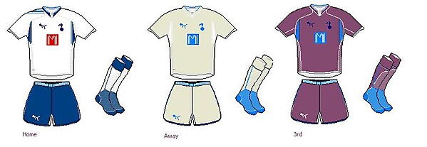 Totenham Hotspur Home, Away and Thrid Kits