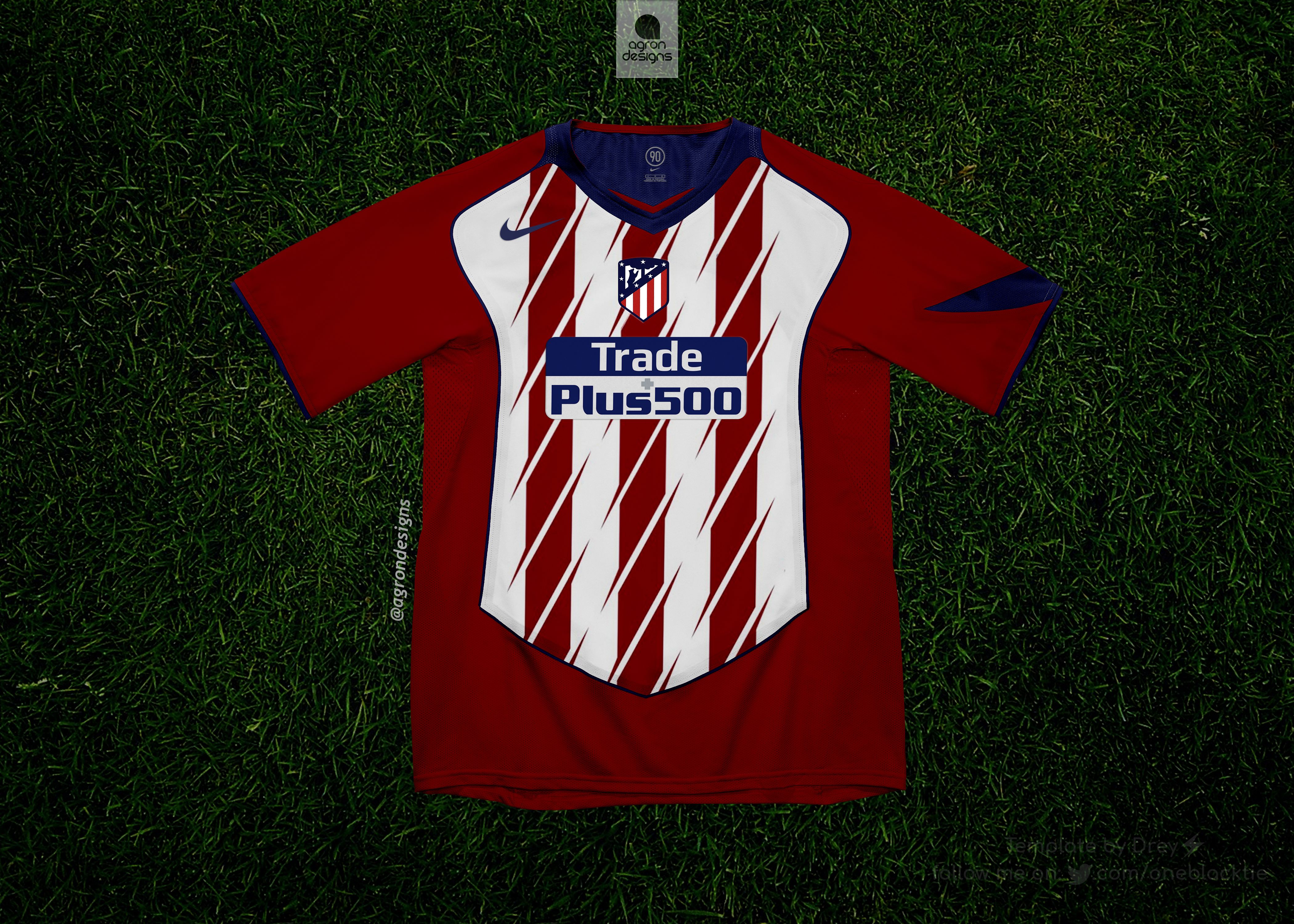 ATLETICO DE MADRID HOME KIT 2017-18 (T90 TEMPLATE)