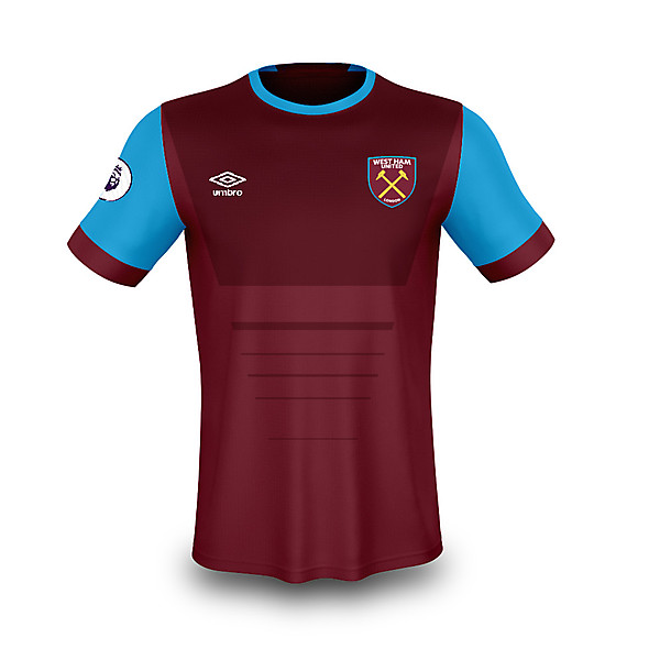 West Ham 2020-21 home no sponsor