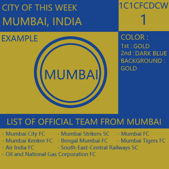1 City 1 Club Fictional Crest Designing Competition Weekly 1 // Mumbai, India