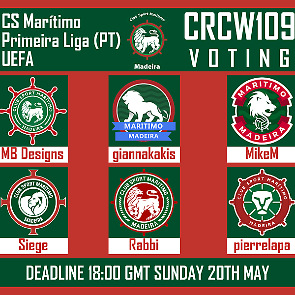 CRCW109 - VOTING [EXTENDED TO 27TH MAY]