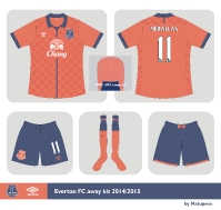 Everton FC Umbro away kit 2014/2015