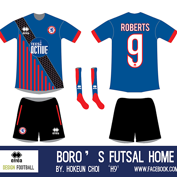 H9 X Middlesbrough futsal club kit design.