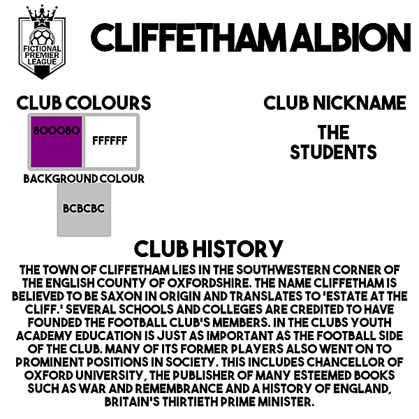 FCCDCW - Week 3 Entry - Cliffetham Albion 