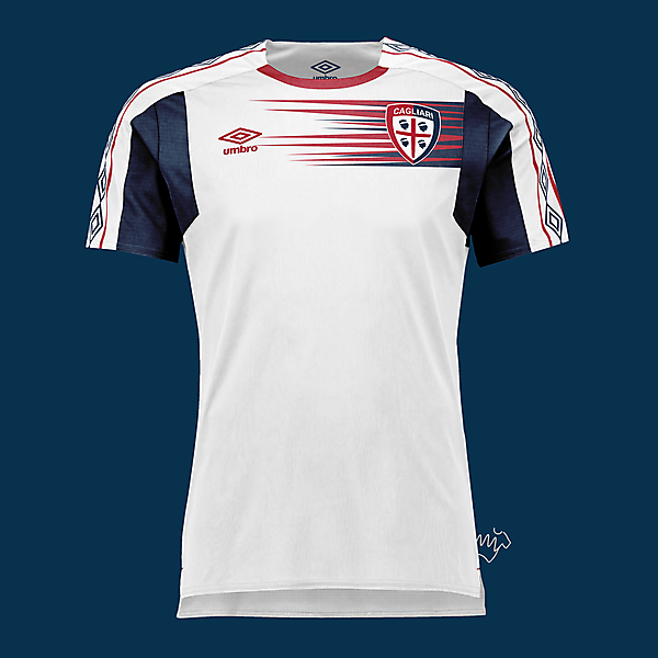 Cagliari away kit by Umbro