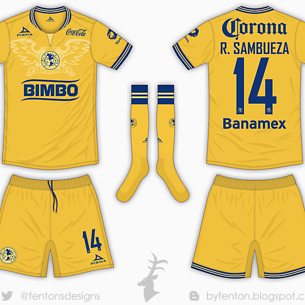 Club America Home Kit - Pirma [Azure League Matchday 1]