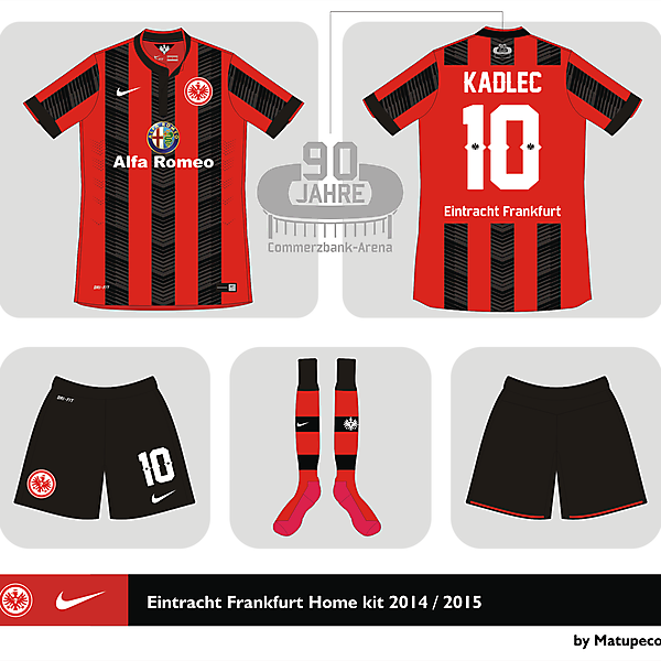 Eintracht Frankfurt home kit 2014 2015