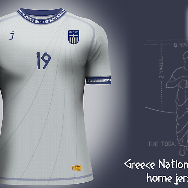 Greece home jersey by J-sports