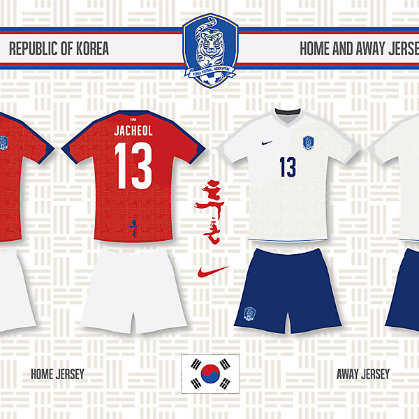 KOREA home and away jersey [edit]