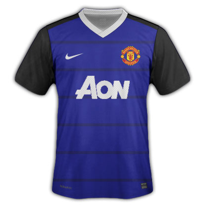 Man United Away w/ horizontal stripes