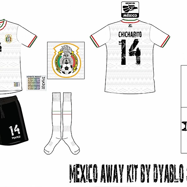 Mexico Away Kit by DYABLO Sportswear.