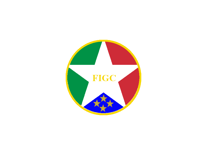 Italy football crest based on the national flag and coat of arms