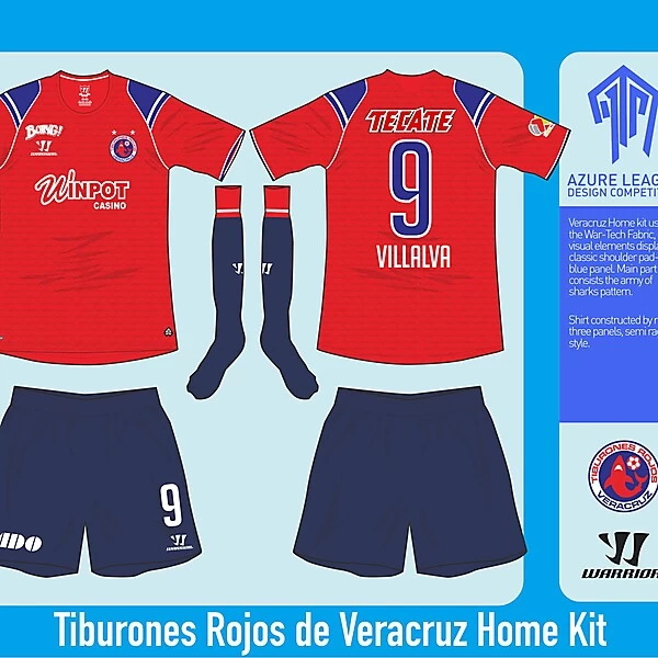 Tiburones Rojos de Veracruz Home Kit - Azure League Matchday 1
